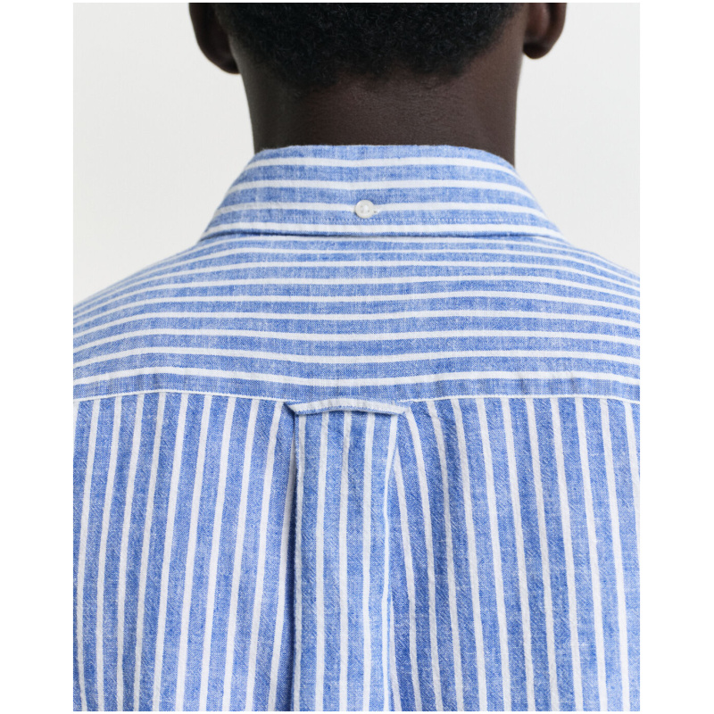 GANT Regular Fit Baumwoll Leinen Kurzarmhemd mit Streifen